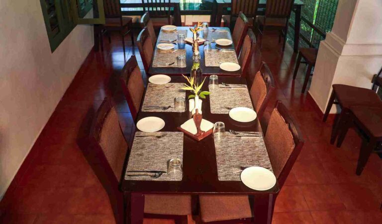 Dining table set for sattvic Ayurvedic meals